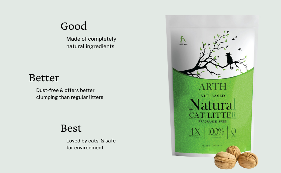 Arth: Walnut Cat Litter by 101 Lives (Pack of 3) - 14.1 kg