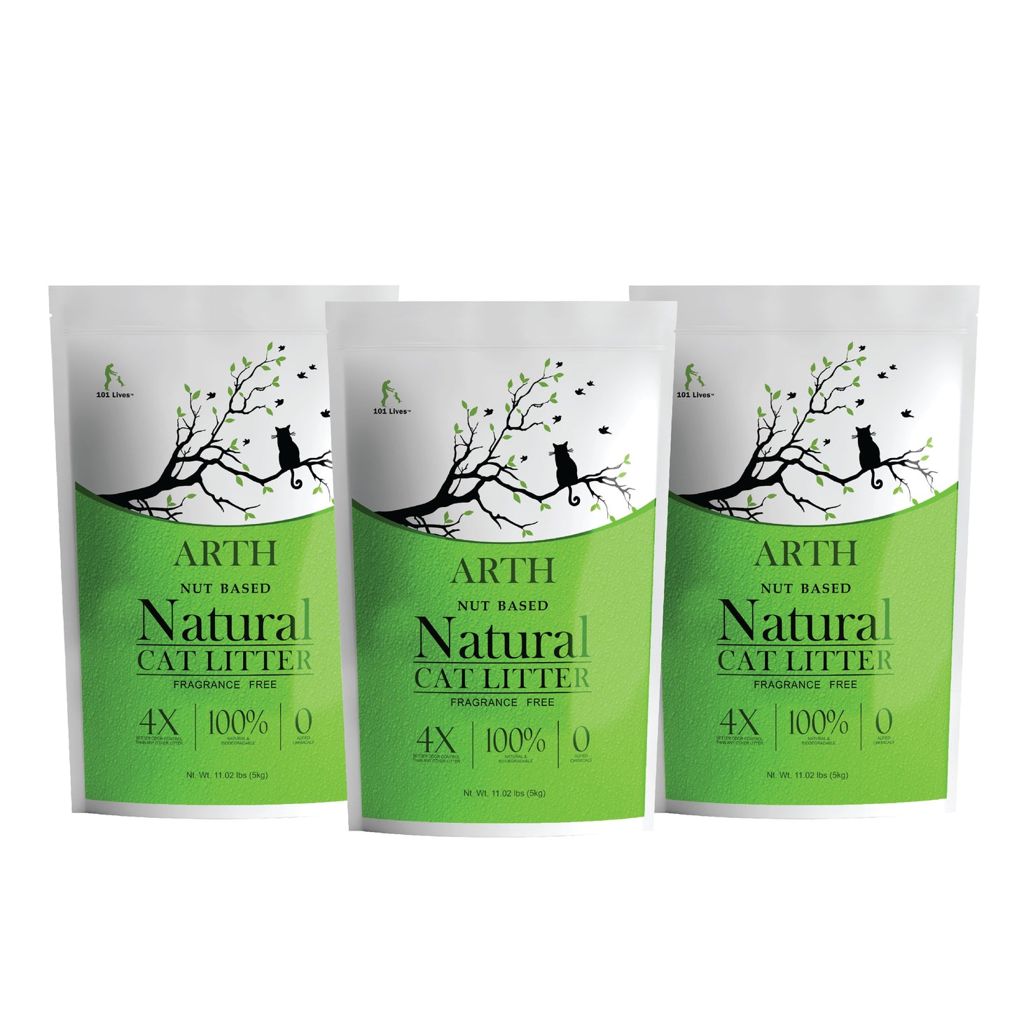 Arth: Walnut Cat Litter by 101 Lives (Pack of 3) - 14.1 kg