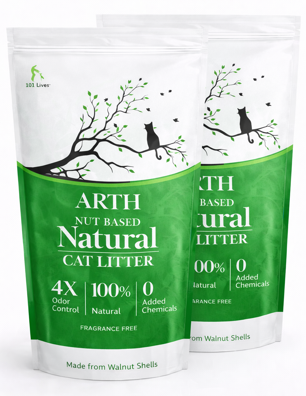 Arth: Walnut Shell Cat Litter by 101 Lives (Pack of 2) - 9.4 kg